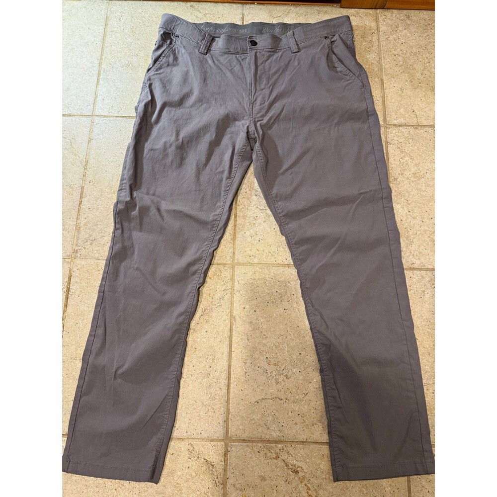 Weatherproof Men’s Gray Khaki Pants Straight Leg Twill Flat Front 38